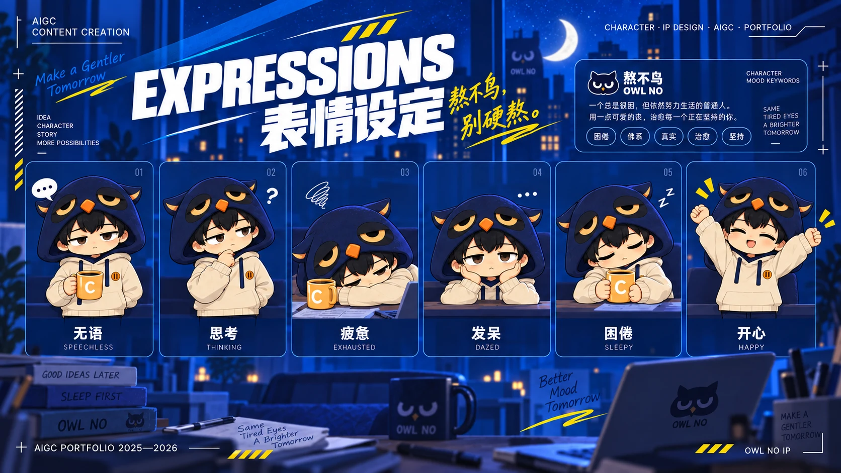 熬不鸟角色表情设定