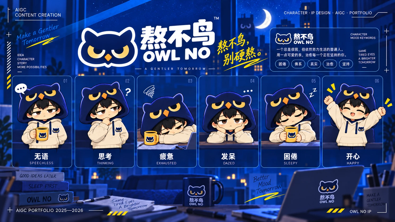 熬不鸟品牌标识与表情系统